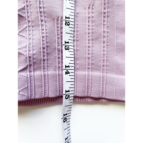 Gym Shark Lavender Long Sleeve Ribbed Cropped Workout Top Size Large - Picture 4 of 5